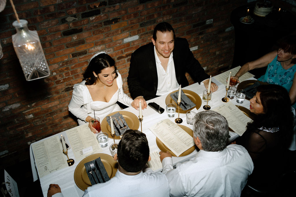 Newly eloped ouple have dinner at le meridien in indianapolis