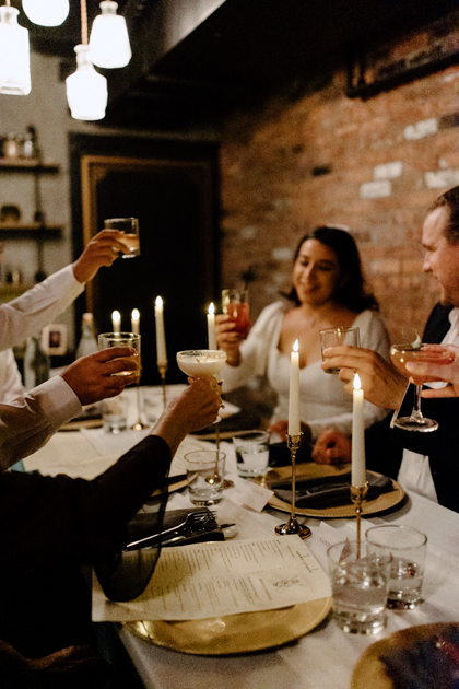 Newly eloped ouple have dinner at le meridien in indianapolis