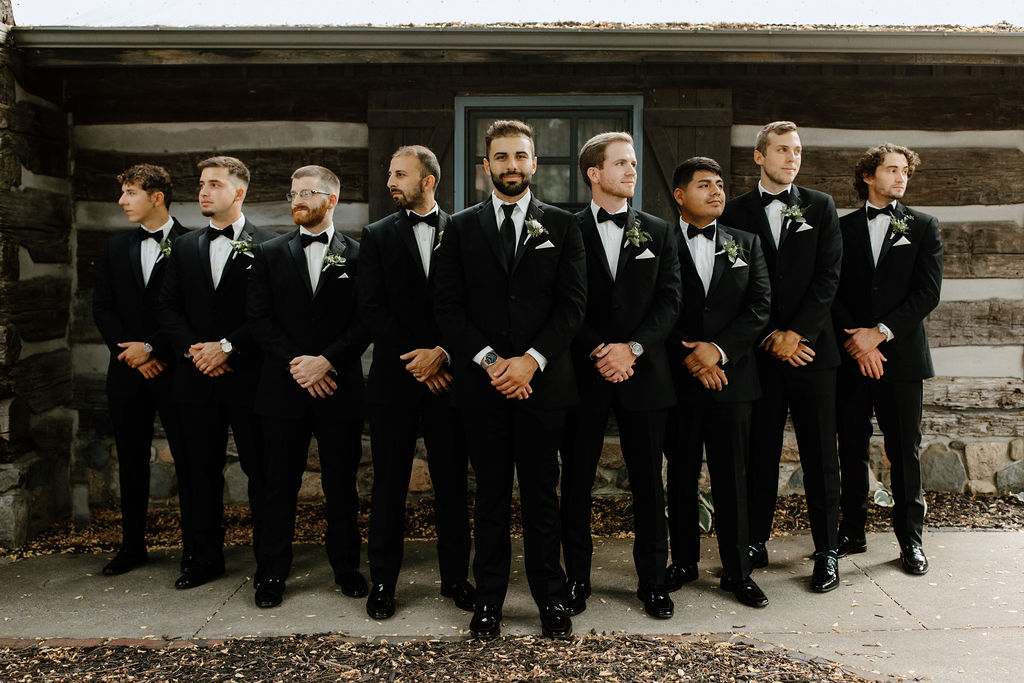 Groomsman portraits before Indiana wedding 