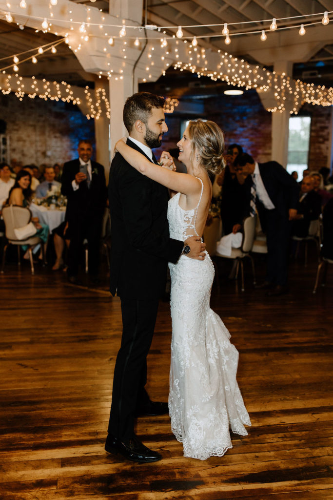 bride and grooms first dance