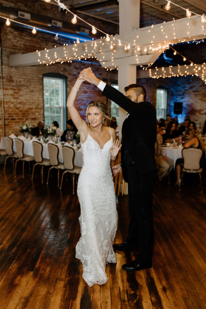 bride and grooms first dance