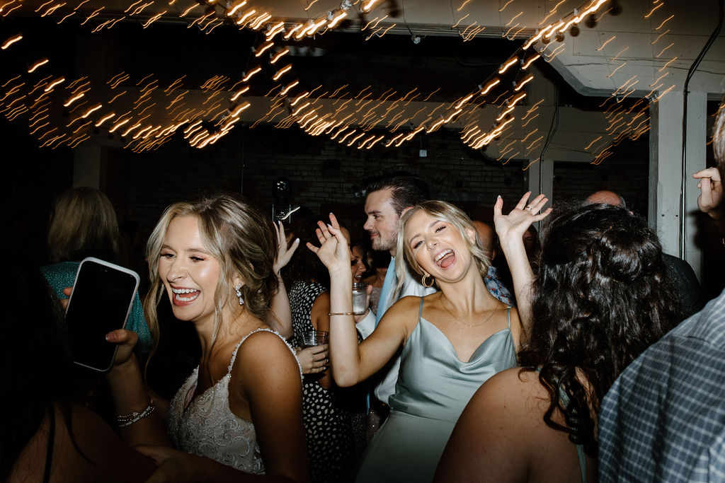 wedding guests dancing at south bend indiana wedding reception