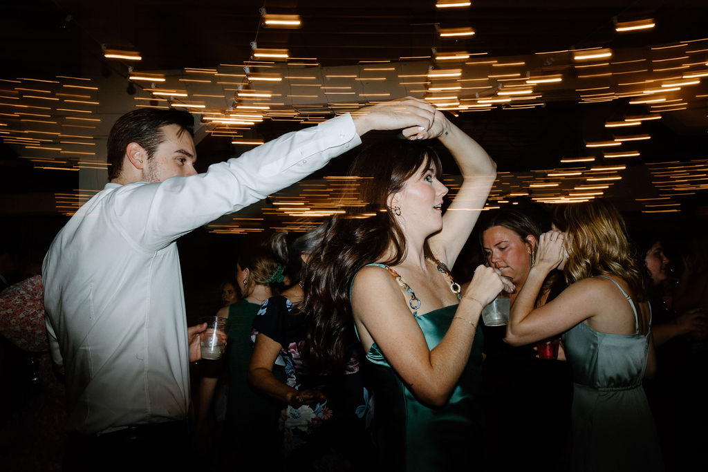 wedding guests dancing at south bend indiana wedding reception