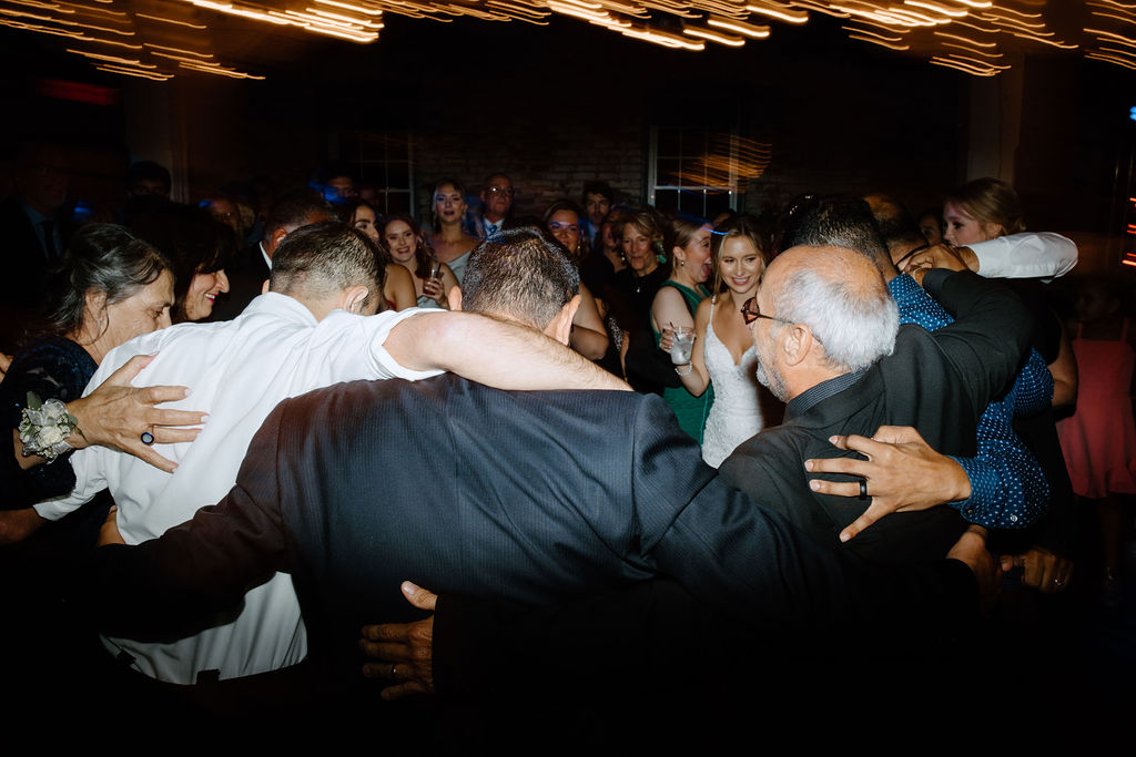 wedding guests dancing at south bend indiana wedding reception