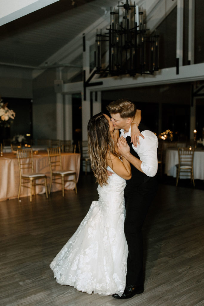 bride and grooms last dance before wedding exit