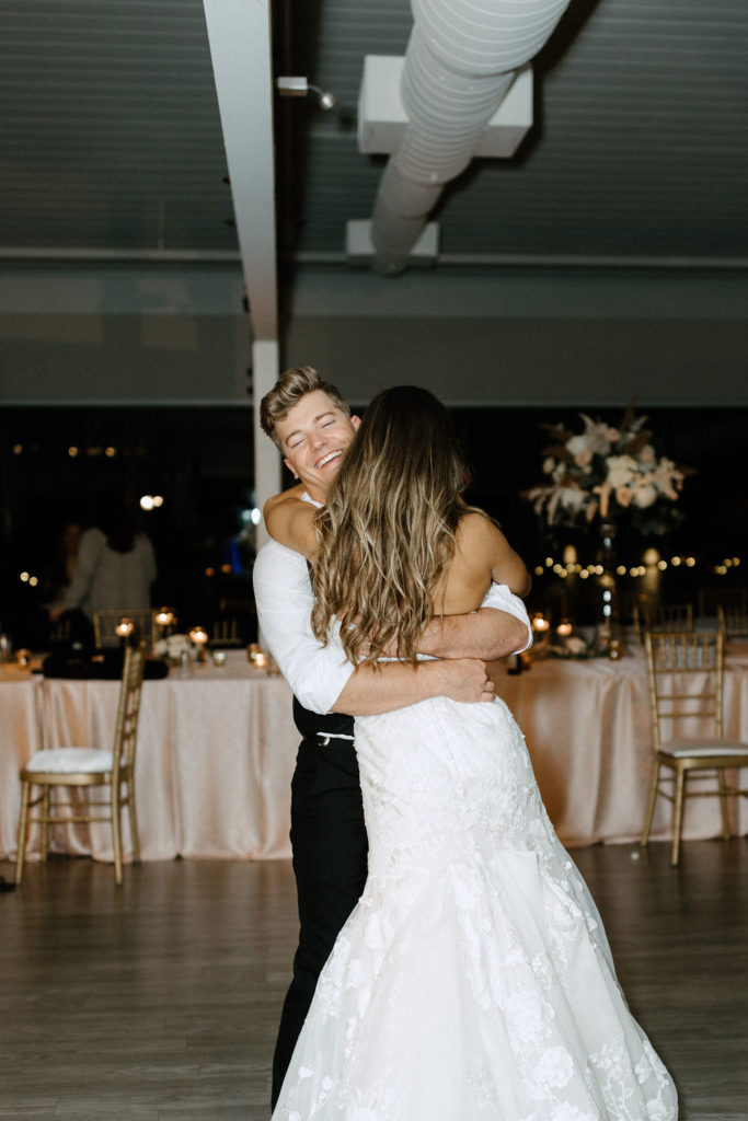 bride and grooms last dance before wedding exit