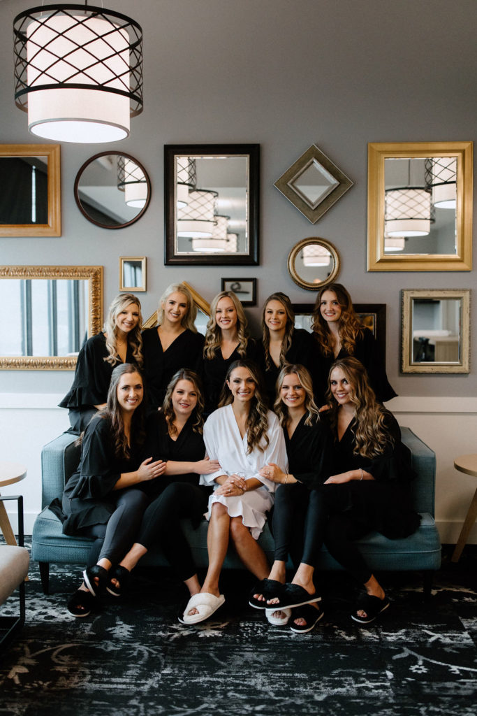 bride and bridesmaids before wedding