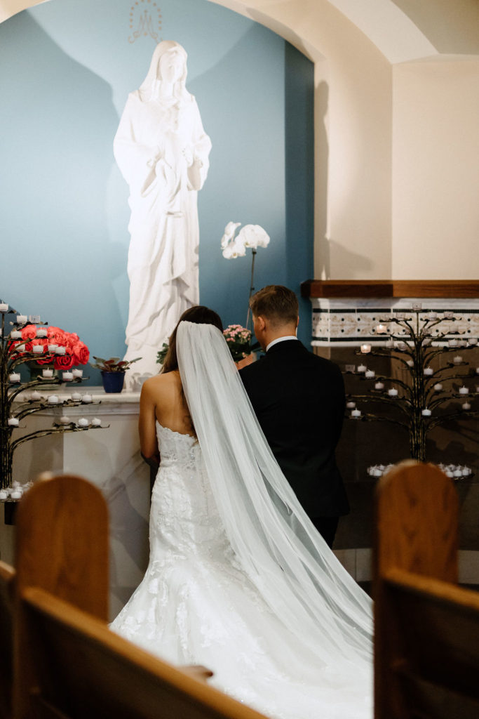 bride and groom at the altar