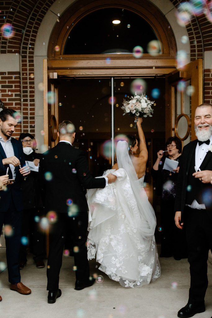 Unique bubbles exit wedding ideas 