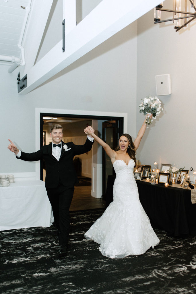 bride and groom reception entry