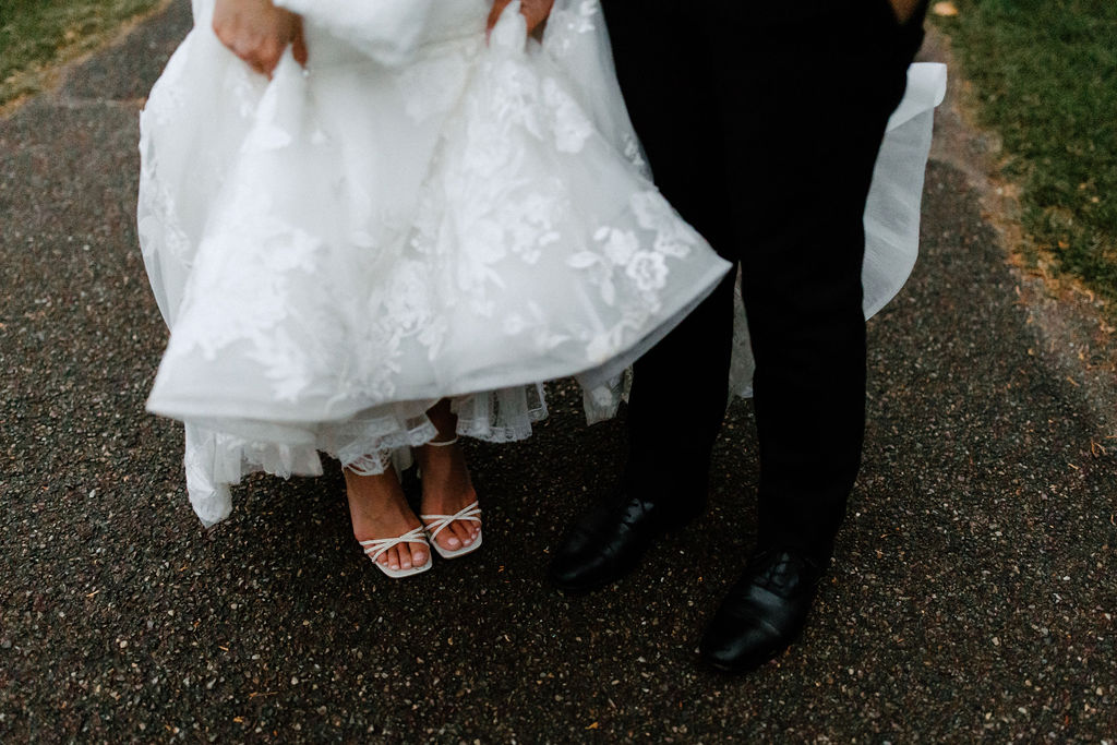 Bride and groom wedding portraits after Indiana wedding exit wedding ideas