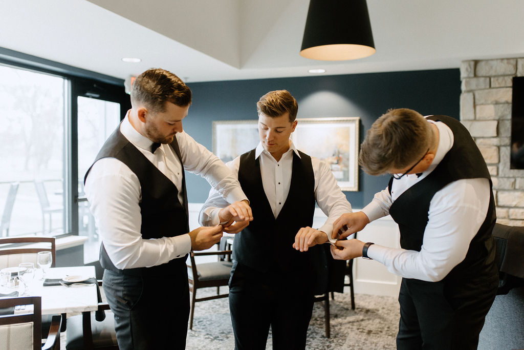 groom getting ready before wedding 