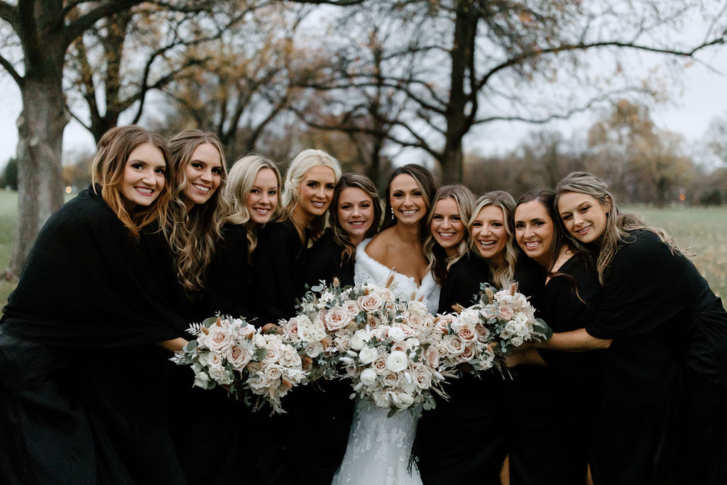 bride and bridesmaids