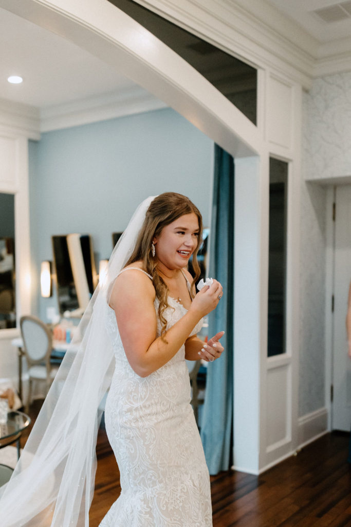 Brides first look with her father