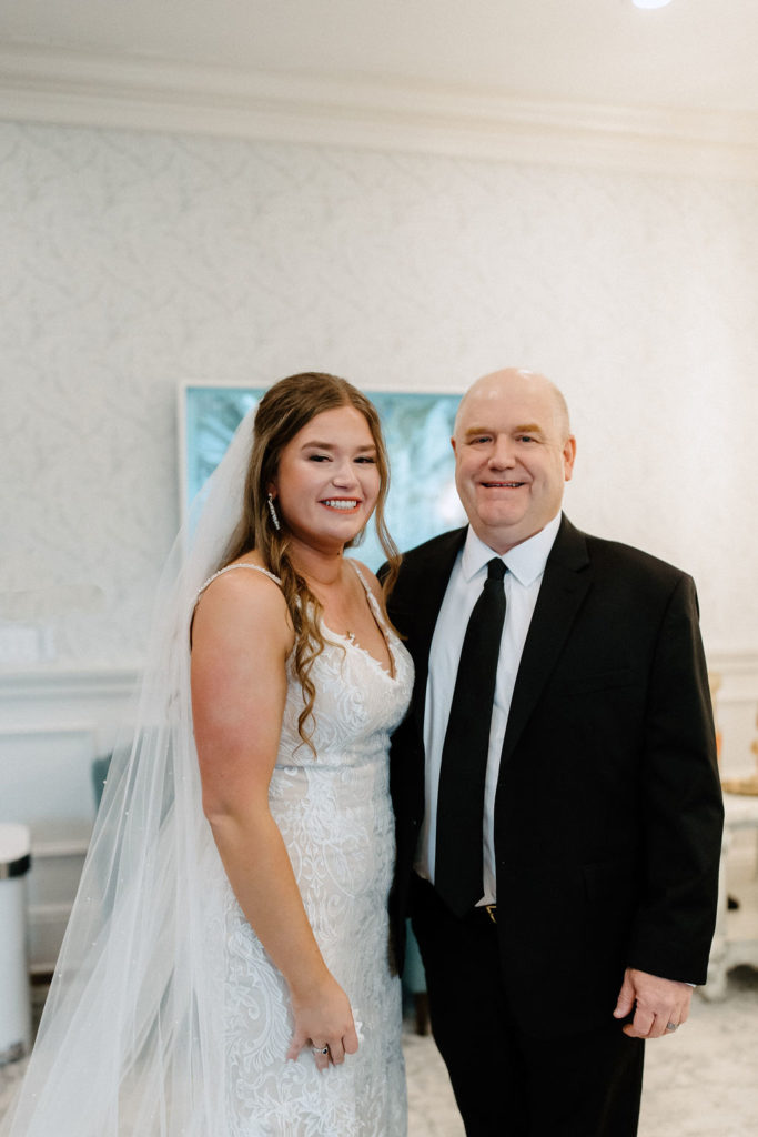 Brides first look with her father