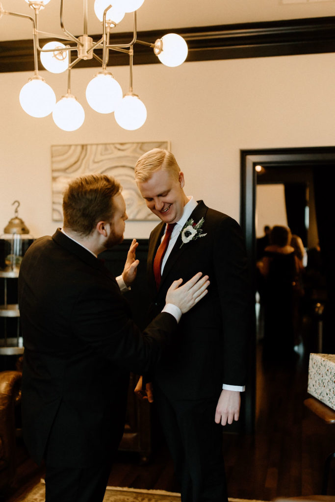 Groom getting ready