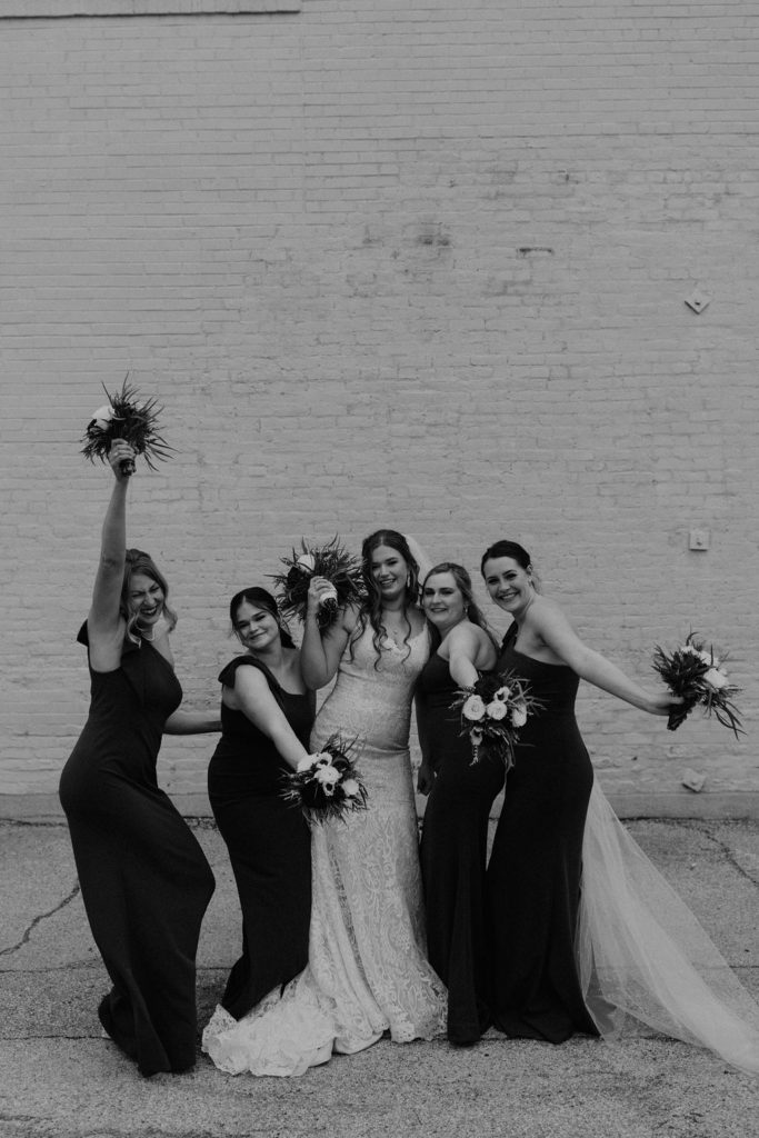 Bride and bridesmaids