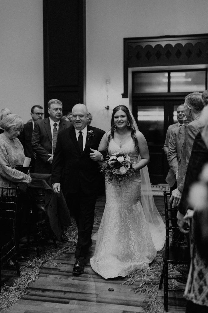 Wedding ceremony at The Hobson in Kokomo