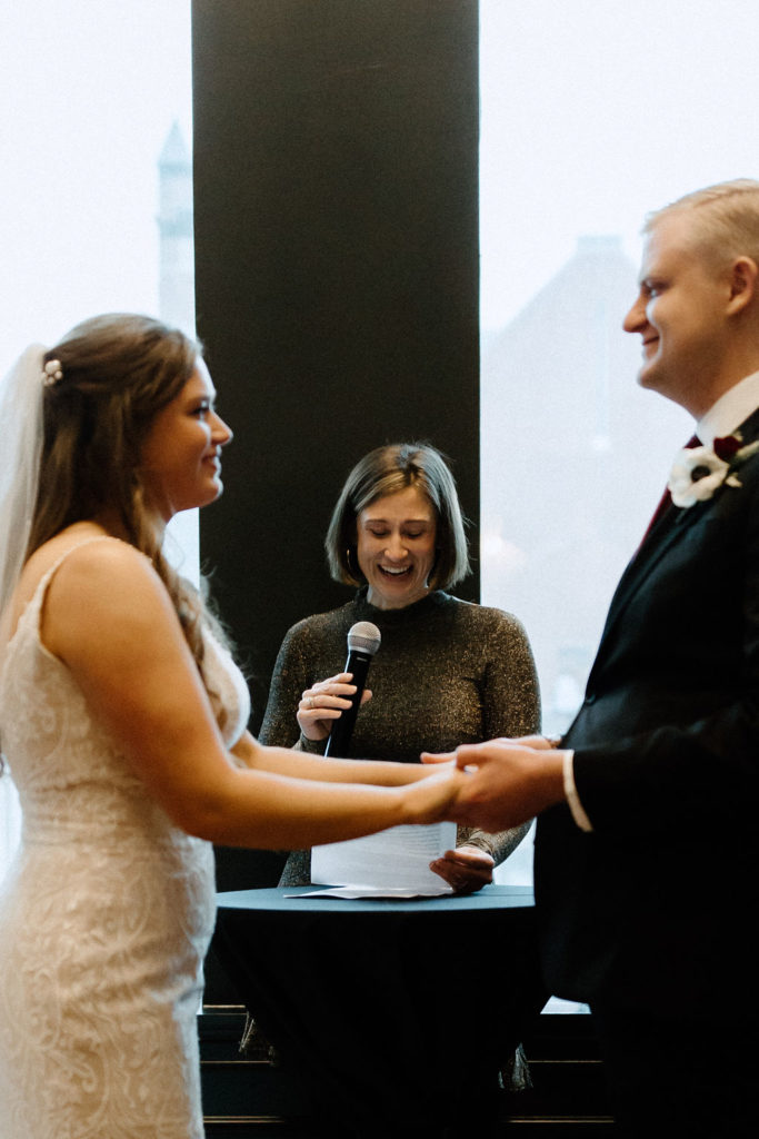 Wedding ceremony at The Hobson in Kokomo