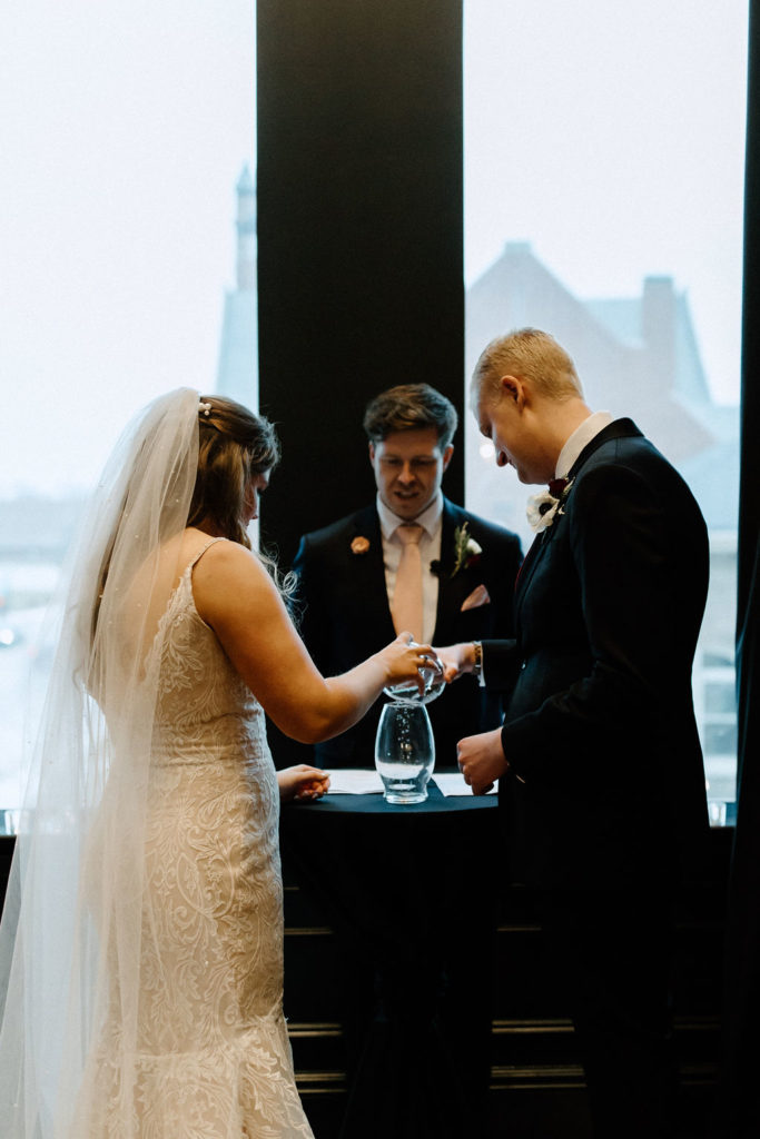 Wedding ceremony at The Hobson in Kokomo