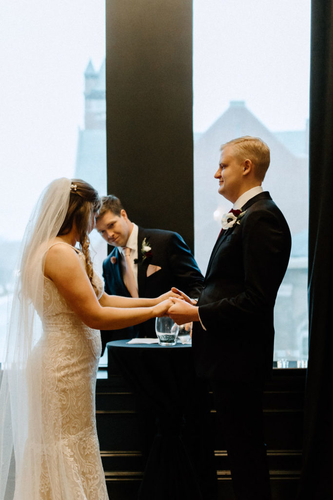 Wedding ceremony at The Hobson in Kokomo