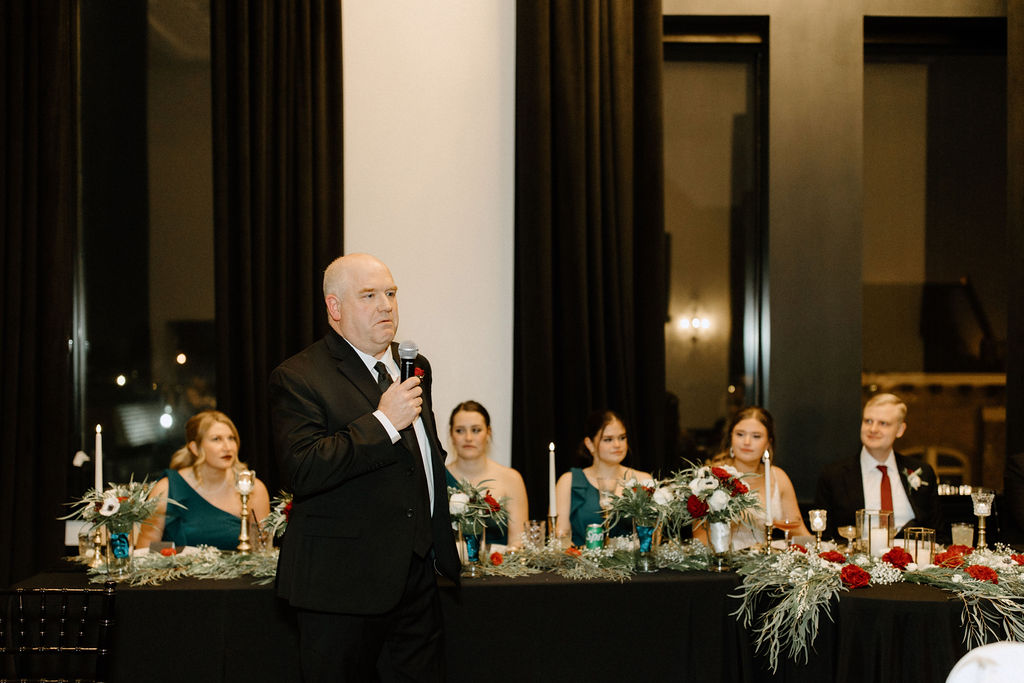 Brides father giving weddin speech