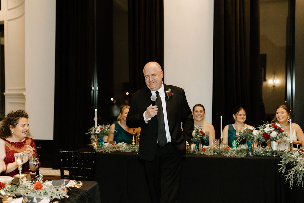 Brides father giving weddin speech