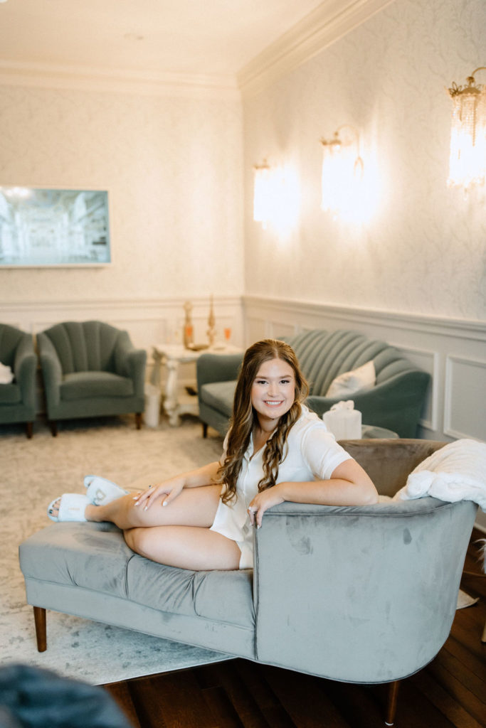 Bride getting ready for wedding