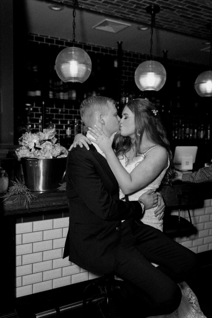 Bride and groom after wedding at The Hobson Indiana wedding venue in Kokomo