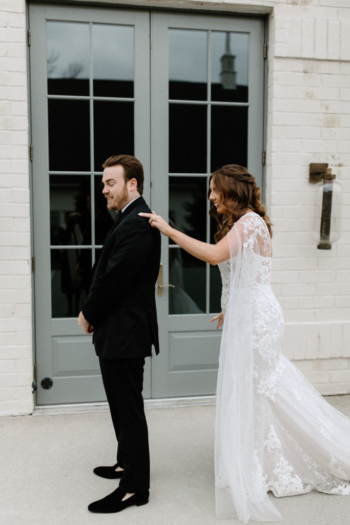 Bride and groom portraits at Ritz Charles Garden Pavilion wedding venue in Carmel, Indiana