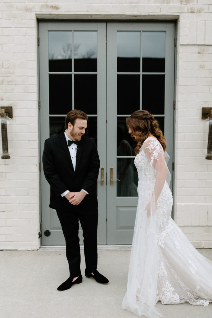 Bride and groom portraits at Ritz Charles Garden Pavilion wedding venue in Carmel, Indiana