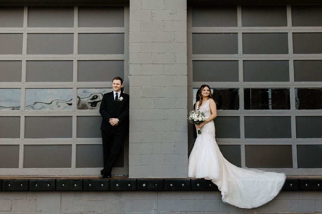 Bride and groom portraits by Indianapolis based wedding photographer Brianna Dutcher