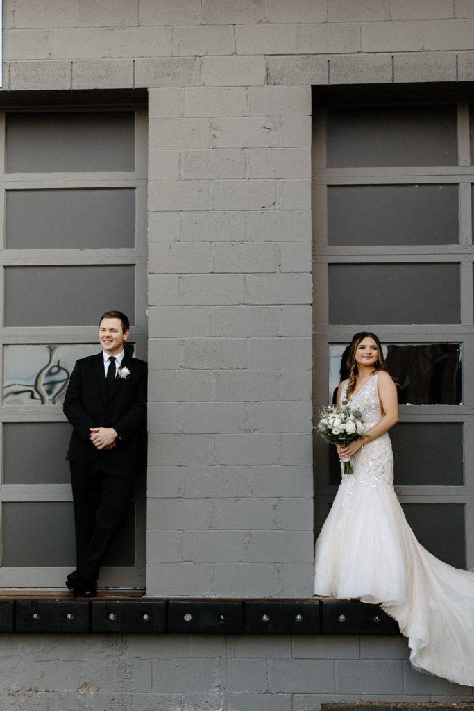 Bride and groom portraits by Indianapolis wedding photographer Brianna Dutcher