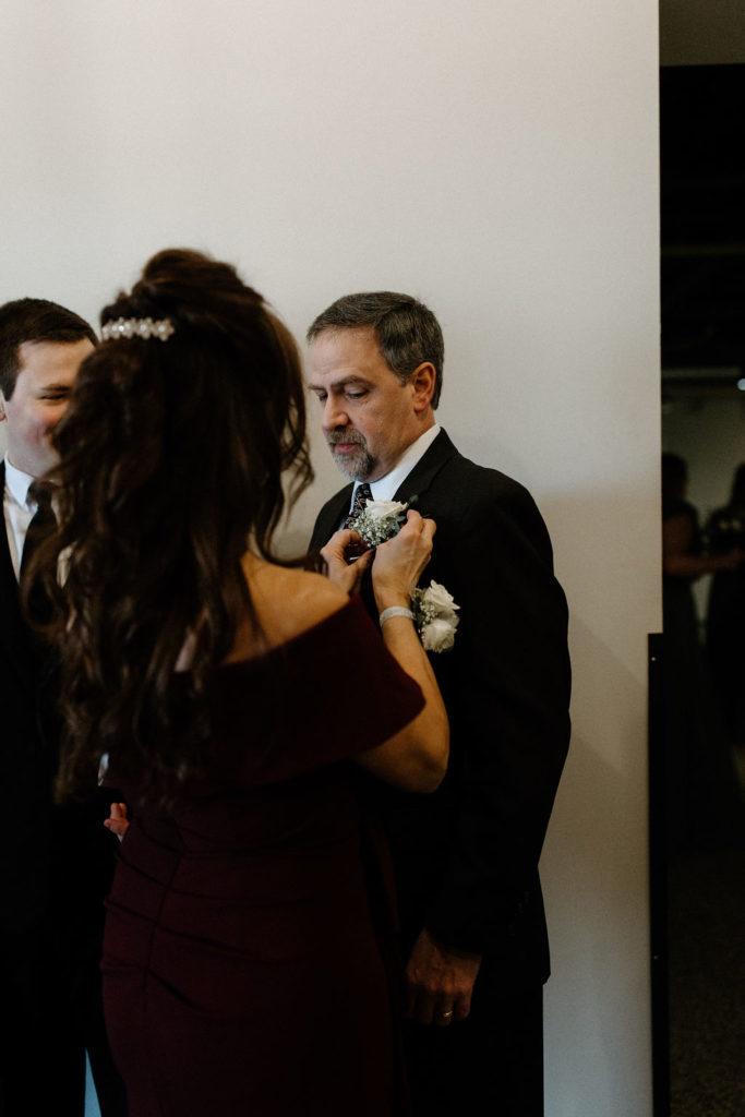 Groom getting ready