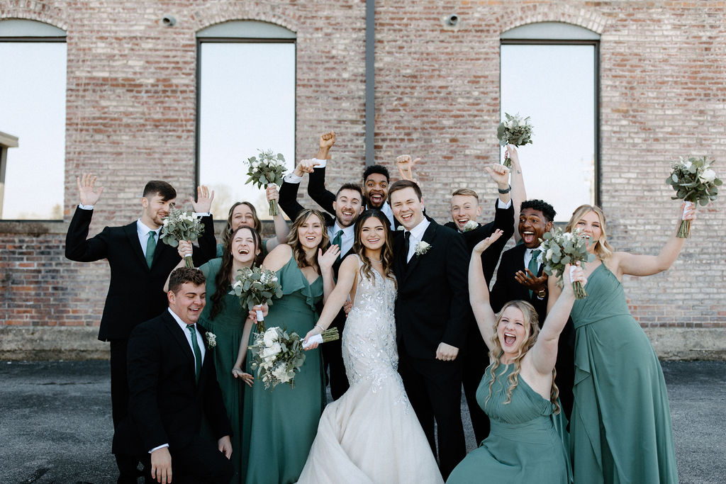 Bridal party photos photographed by Indianapolis wedding photographer Brianna Dutcher