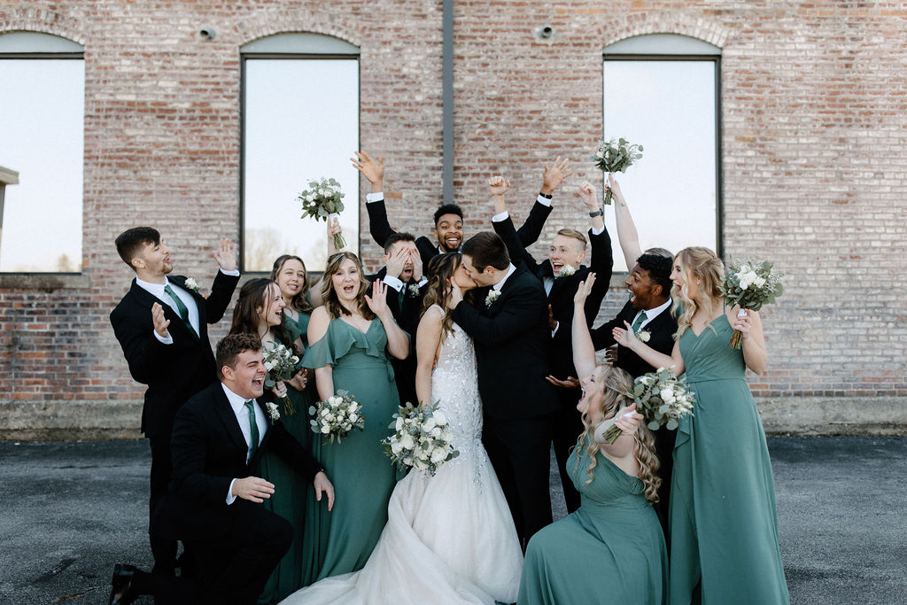 Bridal party photos photographed by Indianapolis wedding photographer Brianna Dutcher