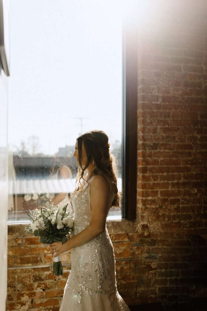 Bride photographed by Indianapolis wedding photographer Brianna Dutcher