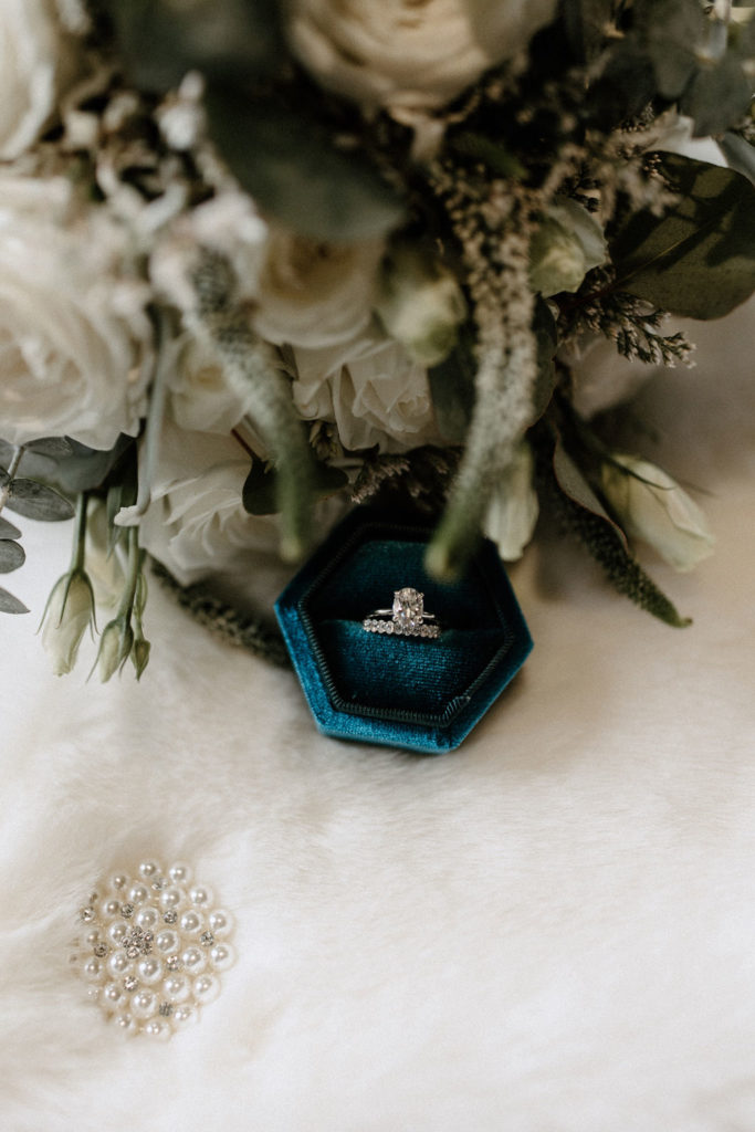 Wedding ring photo by Indianapolis wedding photographer Brianna Dutcher