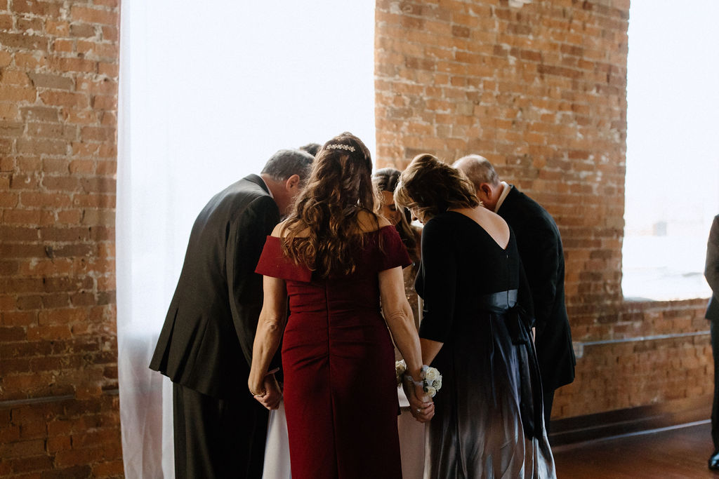 Wedding ceremony at Factory 12 Events Loft in Indiana