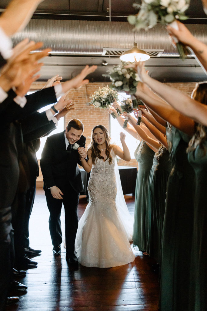 Wedding ceremony at Factory 12 Events Loft in Indiana