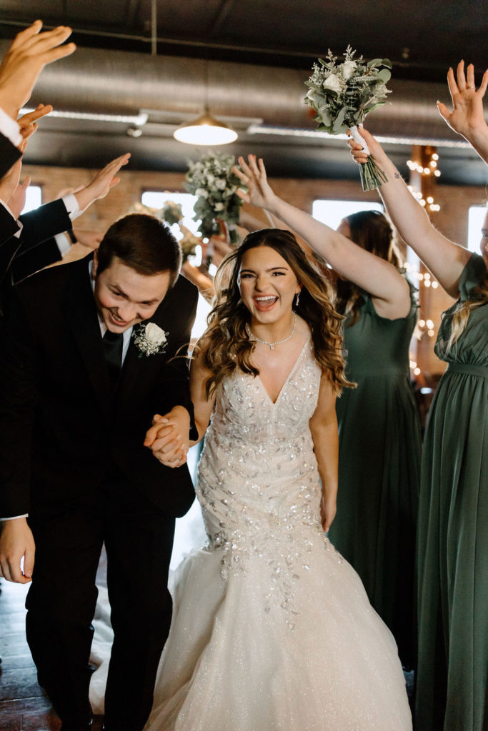 Wedding ceremony at Factory 12 Events Loft in Indiana