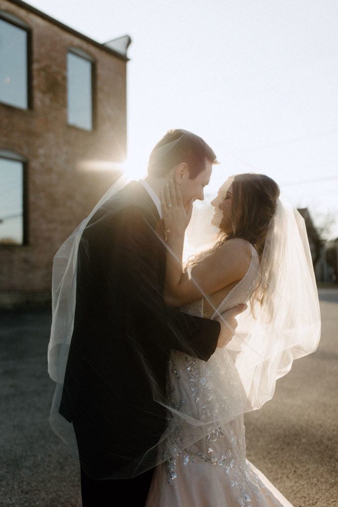 Bride and groom portraits by Indianapolis based wedding photographer Brianna Dutcher