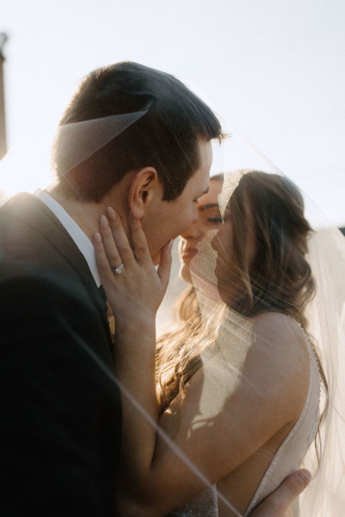 Bride and groom portraits by Indianapolis wedding photographer Brianna Dutcher