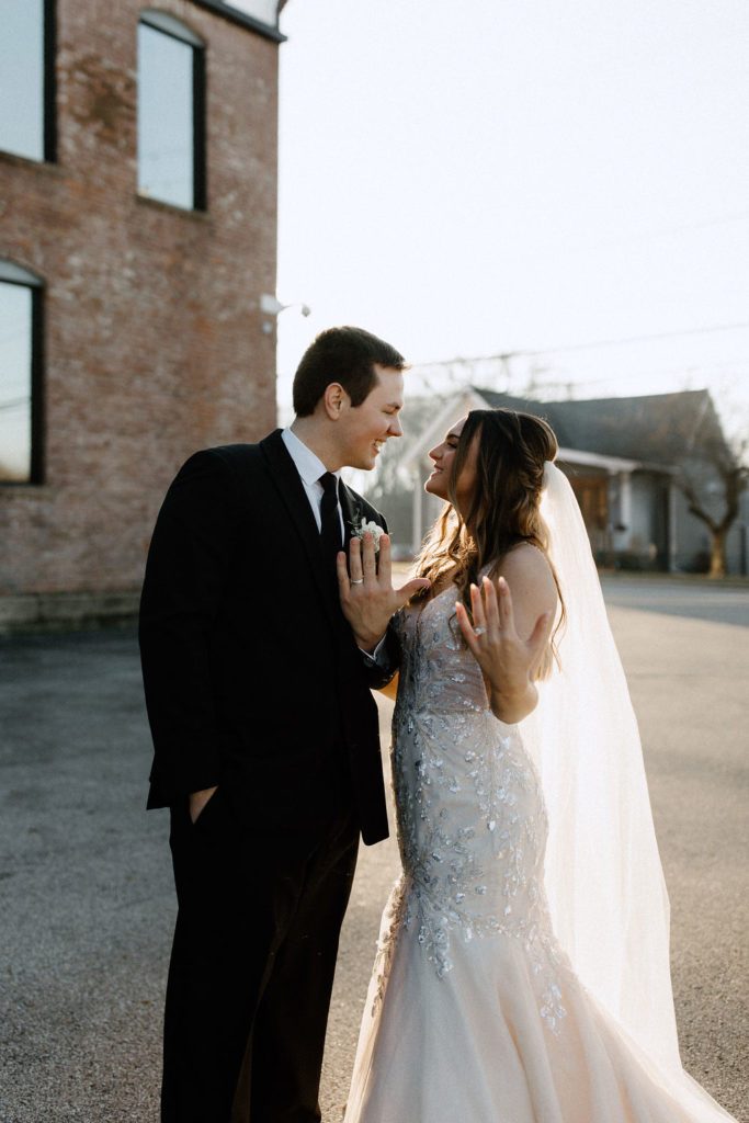 Bride and groom portraits by Indianapolis based wedding photographer Brianna Dutcher