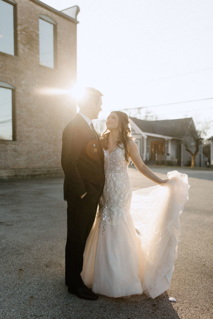 Bride and groom portraits by Indianapolis based wedding photographer Brianna Dutcher