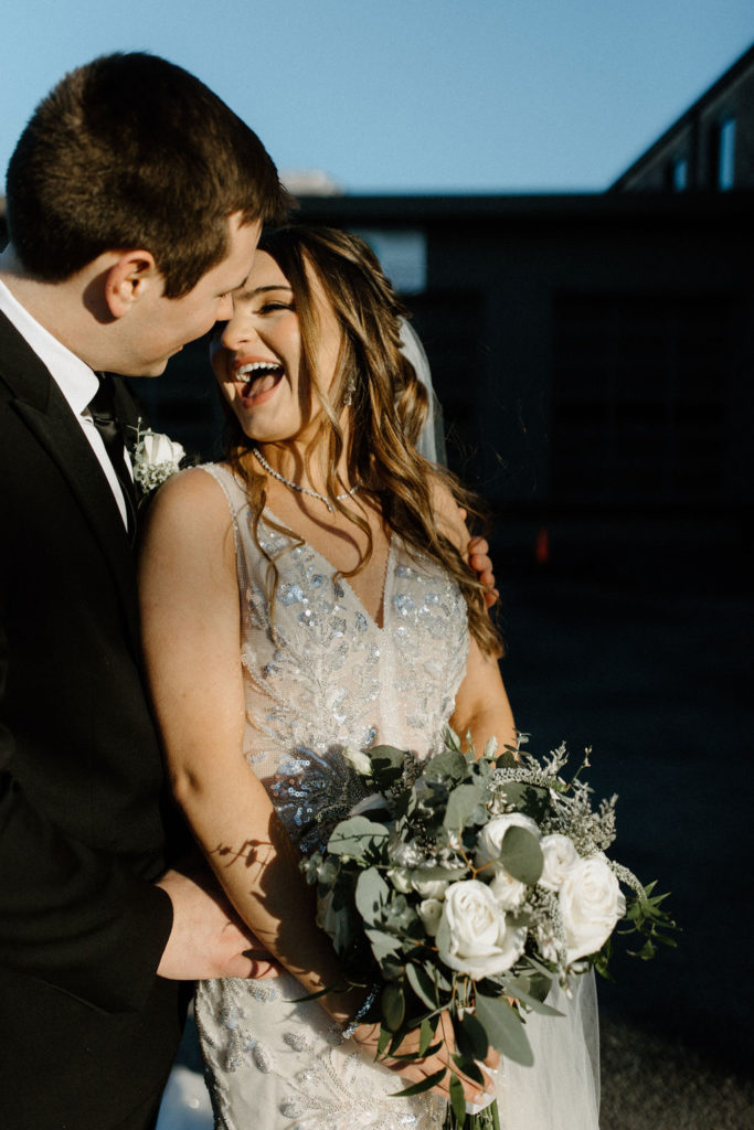 Bride and groom portraits by Indianapolis based wedding photographer Brianna Dutcher