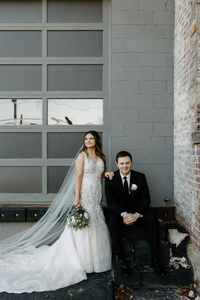 Bride and groom portraits by Indianapolis based wedding photographer Brianna Dutcher