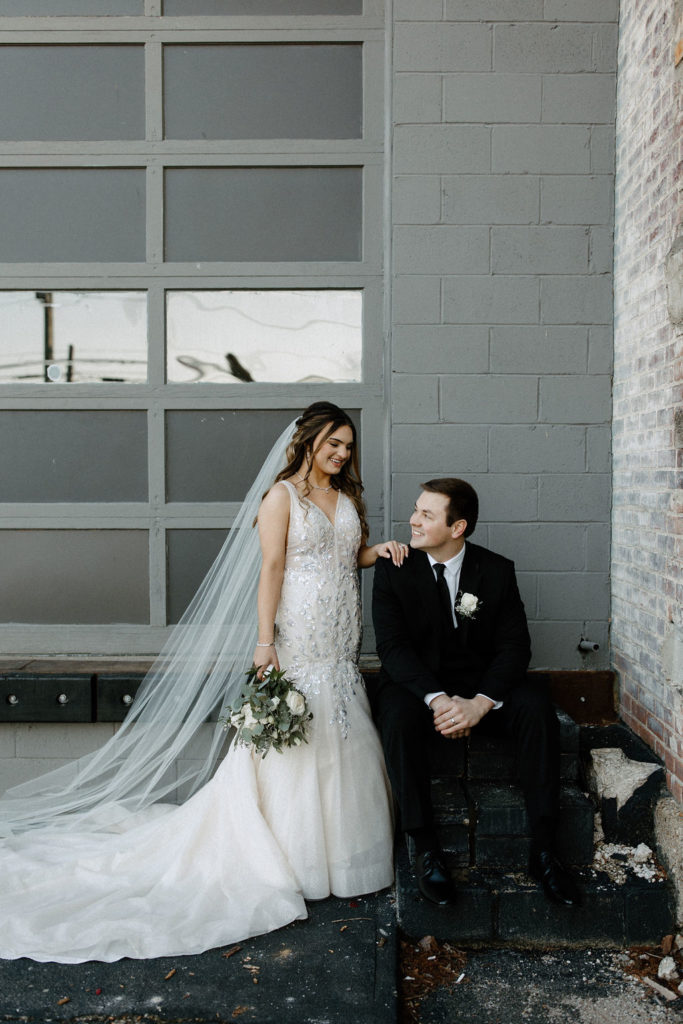 Bride and groom portraits by Indianapolis based wedding photographer Brianna Dutcher