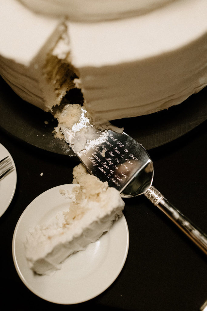 Wedding cake cutting