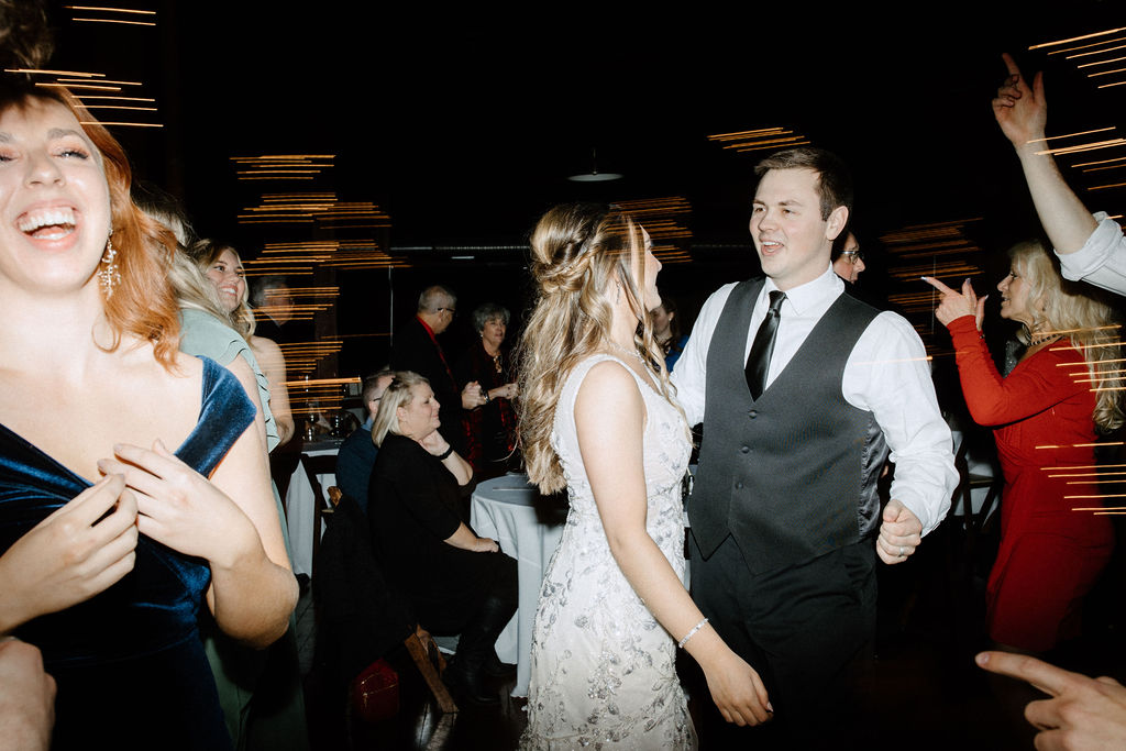 Open dancing during Indiana wedding reception